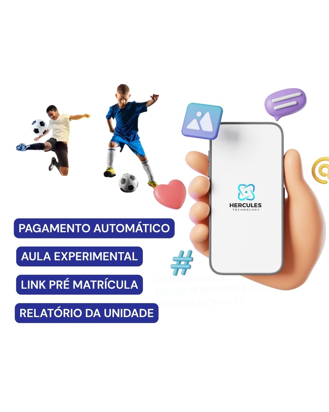App Android Hercules para gestão esportiva mobile